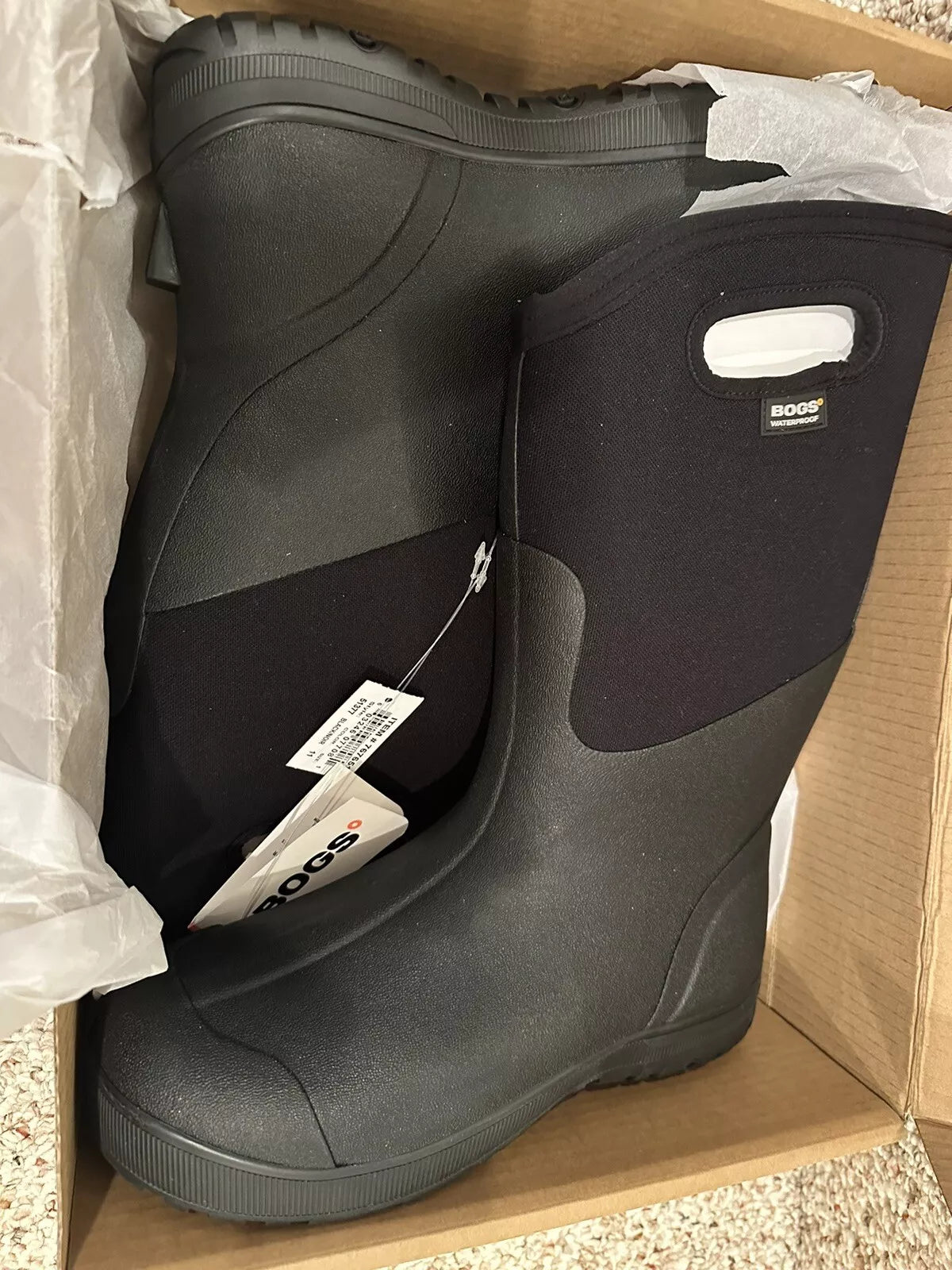 Bogs Men's Black Rubber Classic Ultra High Insulated Waterproof Winter Boots