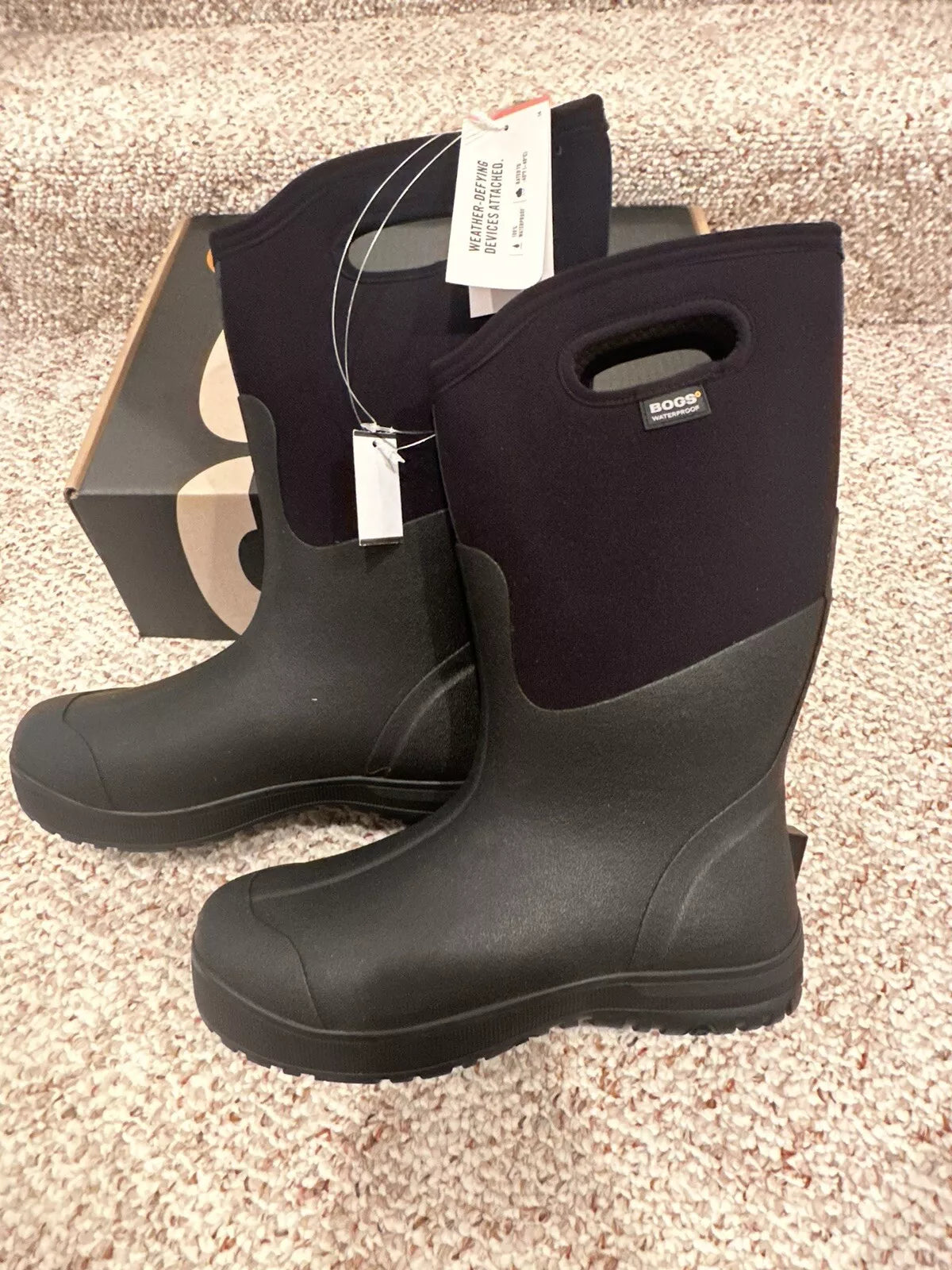 Bogs Men's Black Rubber Classic Ultra High Insulated Waterproof Winter Boots